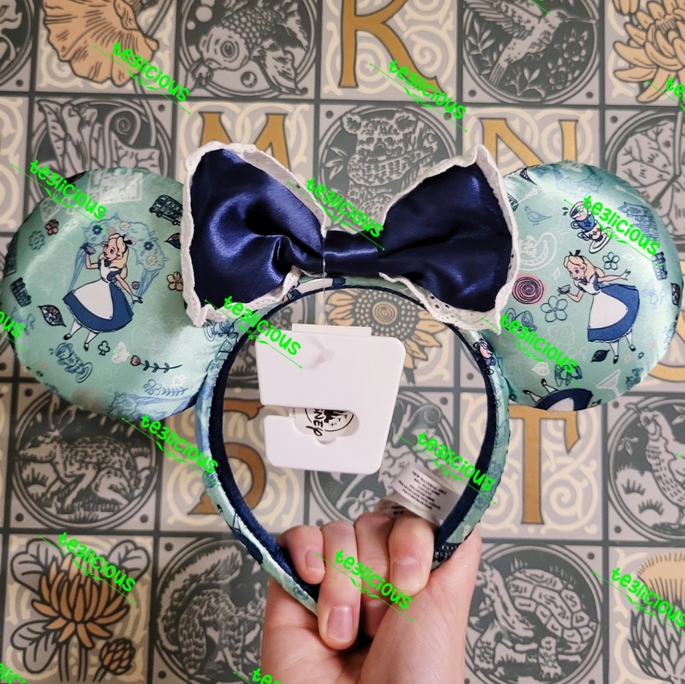 DISNEY PARKS ALICE IN WONDERLAND UNITED KINGDOM EARS - Picture 1 of 7